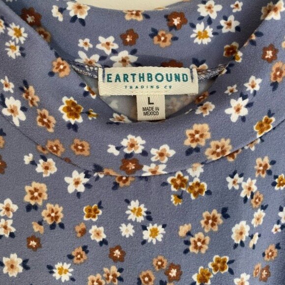 Earthbound Trading Co. Sleeveless Mock Neck Floral Dress Size L - Picture 2 of 8